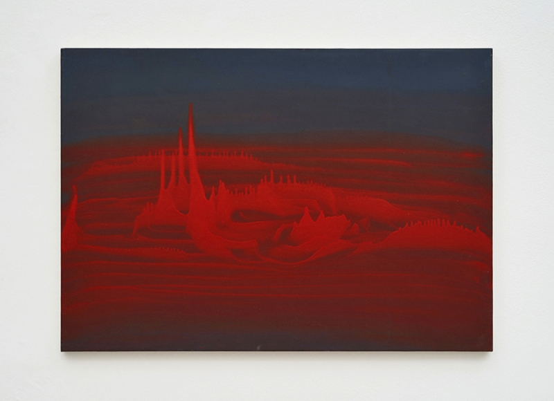 Crossover, 2016, olio su carta abrasiva montata su tela, cm 70x100