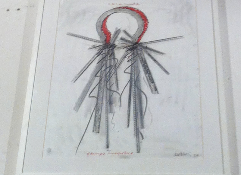 Calamita Campo magnetico, 1993, tecnica mista su carta, cm 60x55