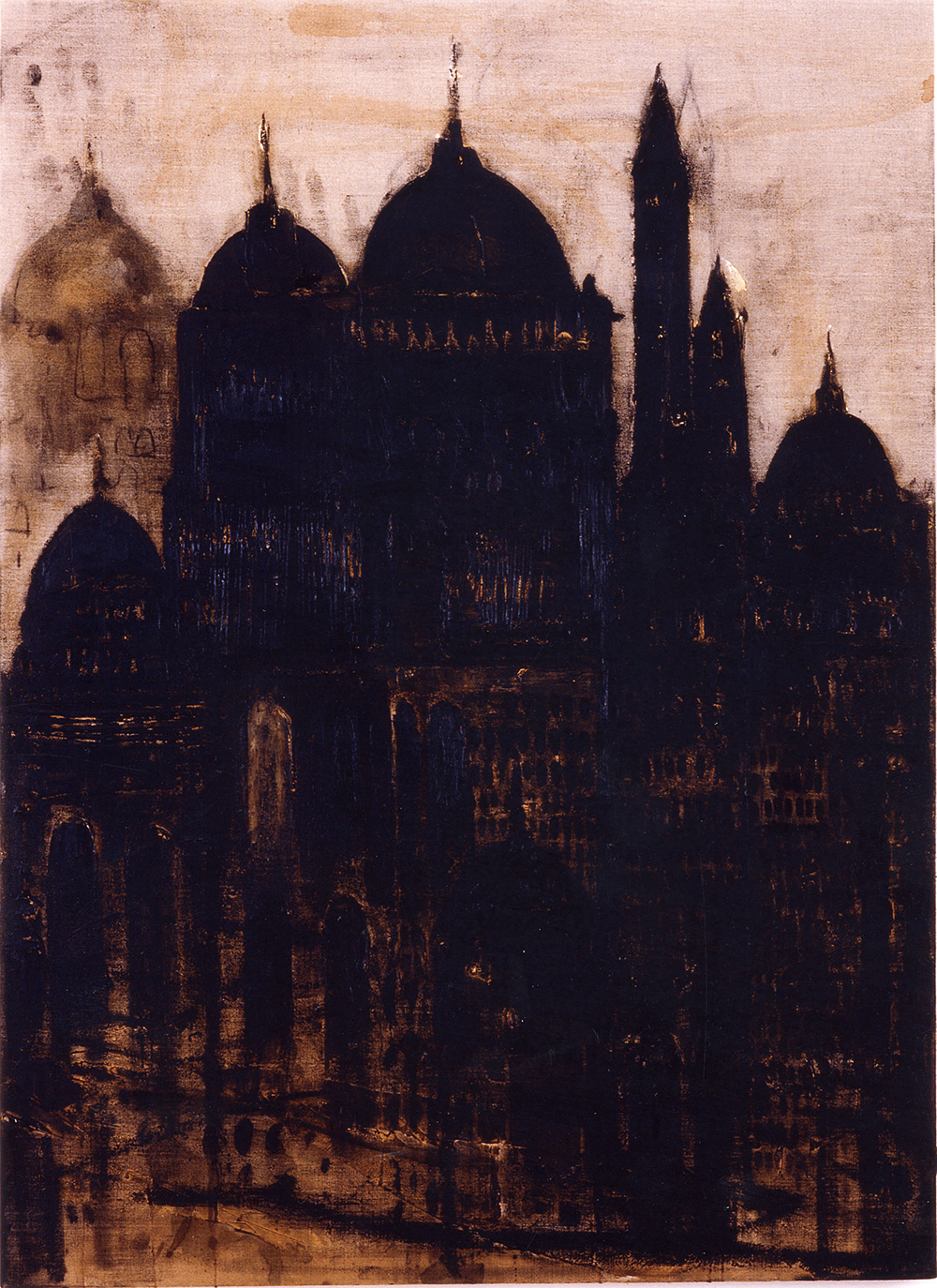 Cattedrale, 2004, olio su carta, cm 80x60