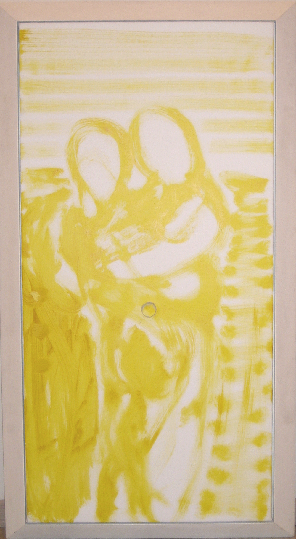 Nodo giallo, 2005, olio e tempera su tela e legno, cm 131x72