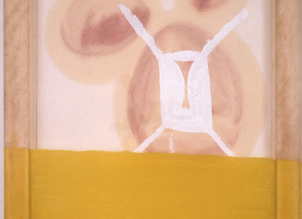 Senza titolo, 1997, olio su carta e cornice dipinta, cm 60x80