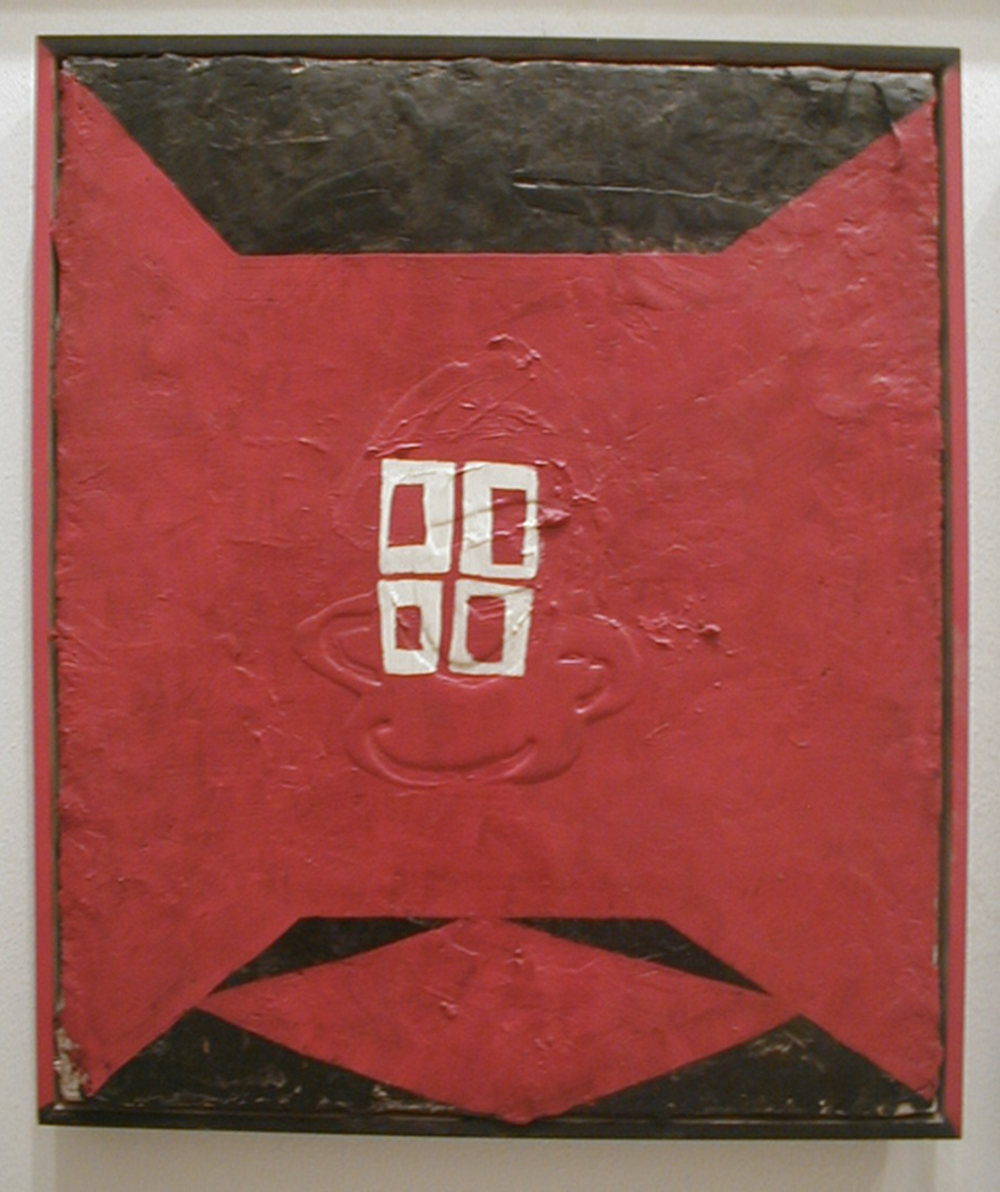 Rosso, 2005, tecnica mista su tela, cm 63x54