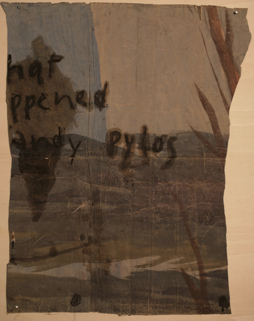The lotus eaters, 2008, olio di papavero e pigmenti naturali su carta telata antica, cm 118x89