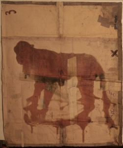 The lotus eaters, 2008, olio di papavero e pigmenti naturali su carta telata antica, cm 199x140