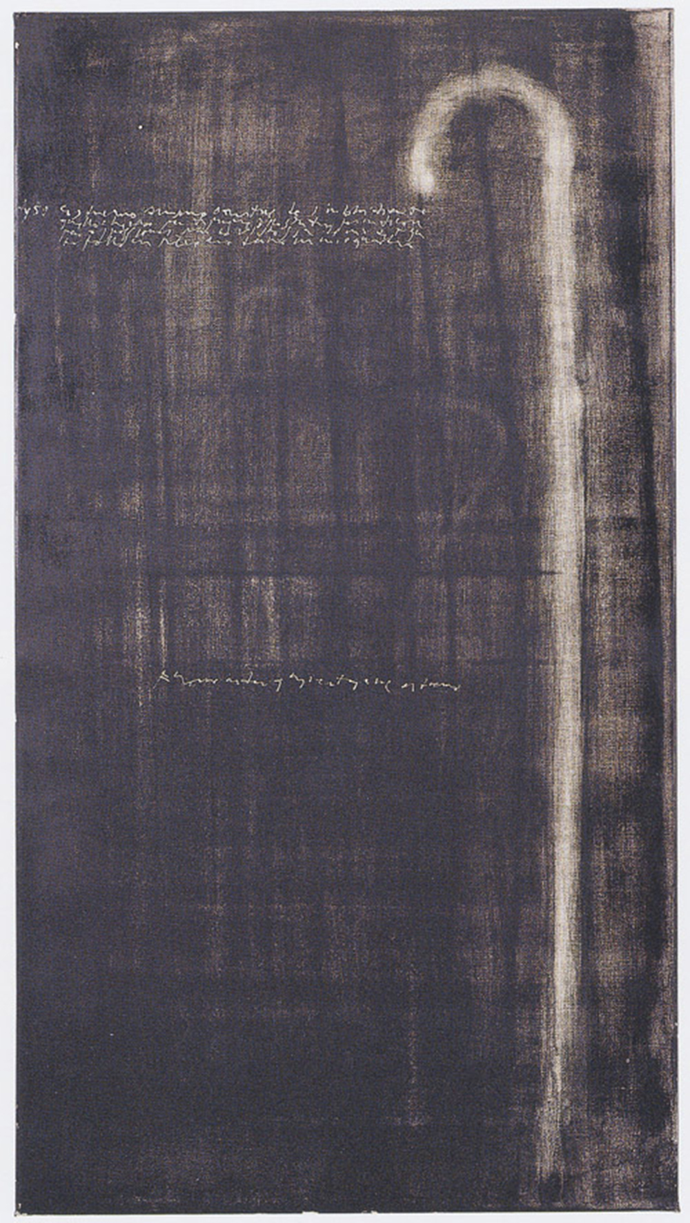 Ubbidiente dello studio, 2001, abrasione con le dita su dispersione su pvc, cm 100x55