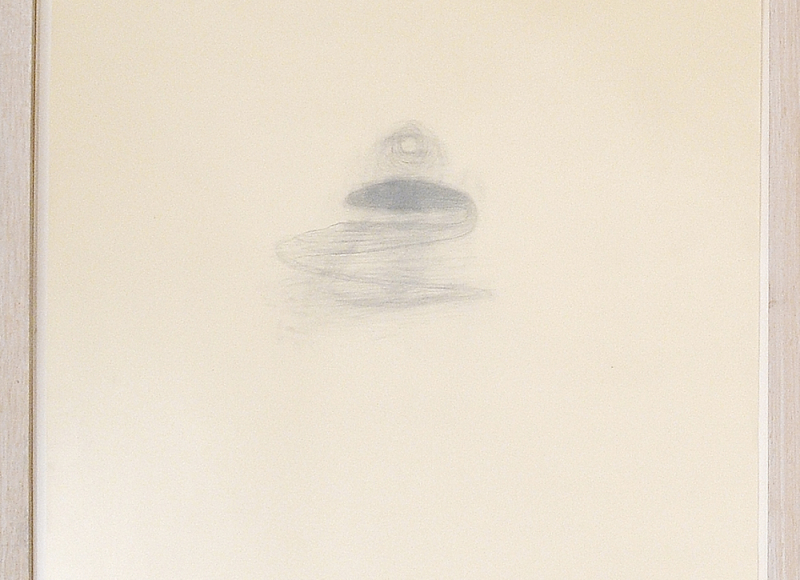 Lago nero sospeso tra terra e cielo, 2003, grafite su carta, cm 47x35,5