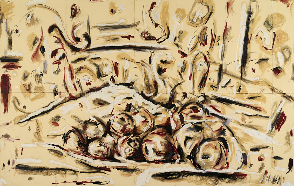 Natura morta, 1983, olio su carta intelata, cm 140x220