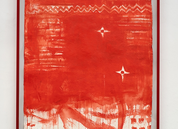 Rosso ceramica, 2011, tecnica mista su carta, cm 130x90
