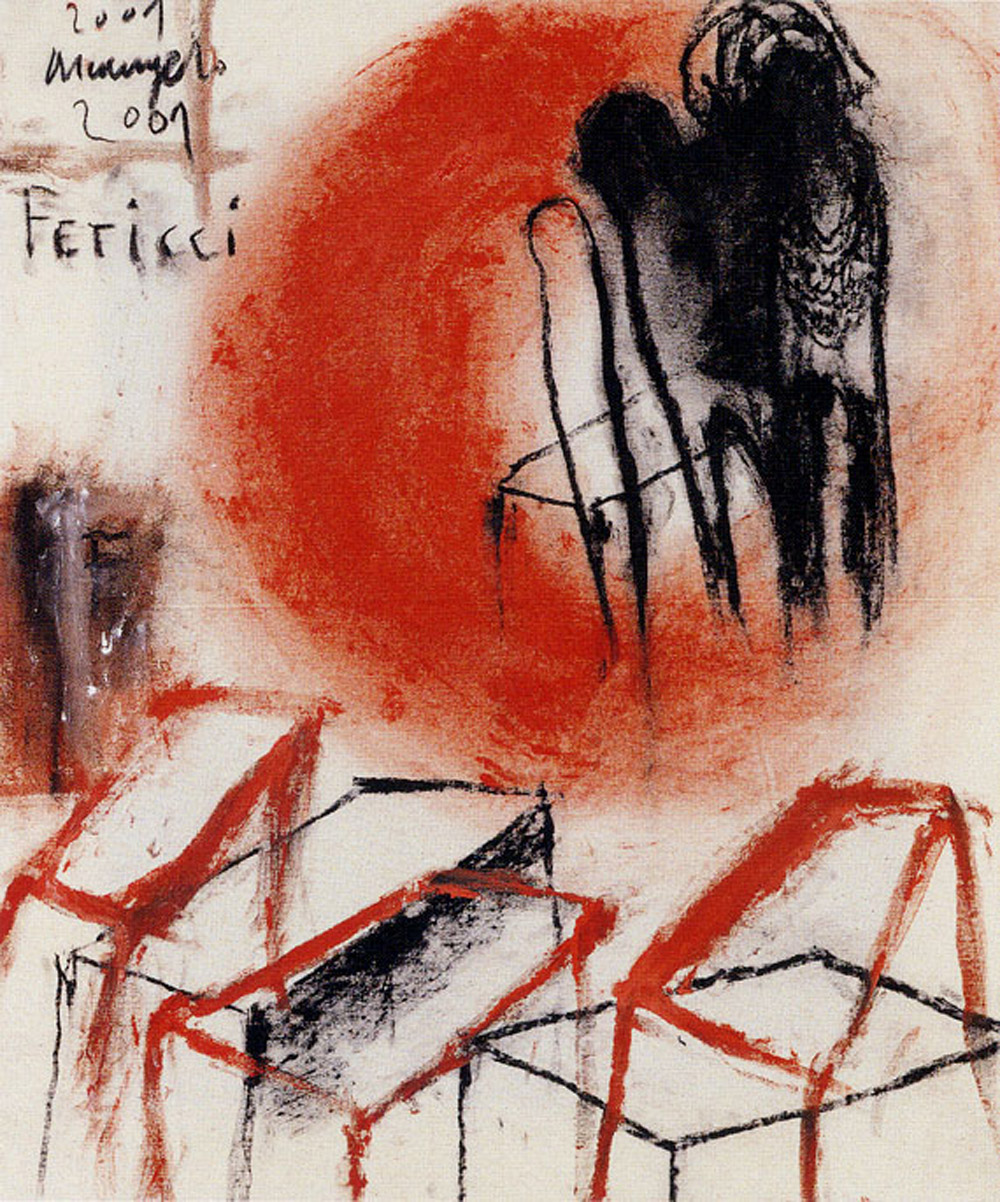 Feticci, 2001, tecnica mista su carta, cm 63x53