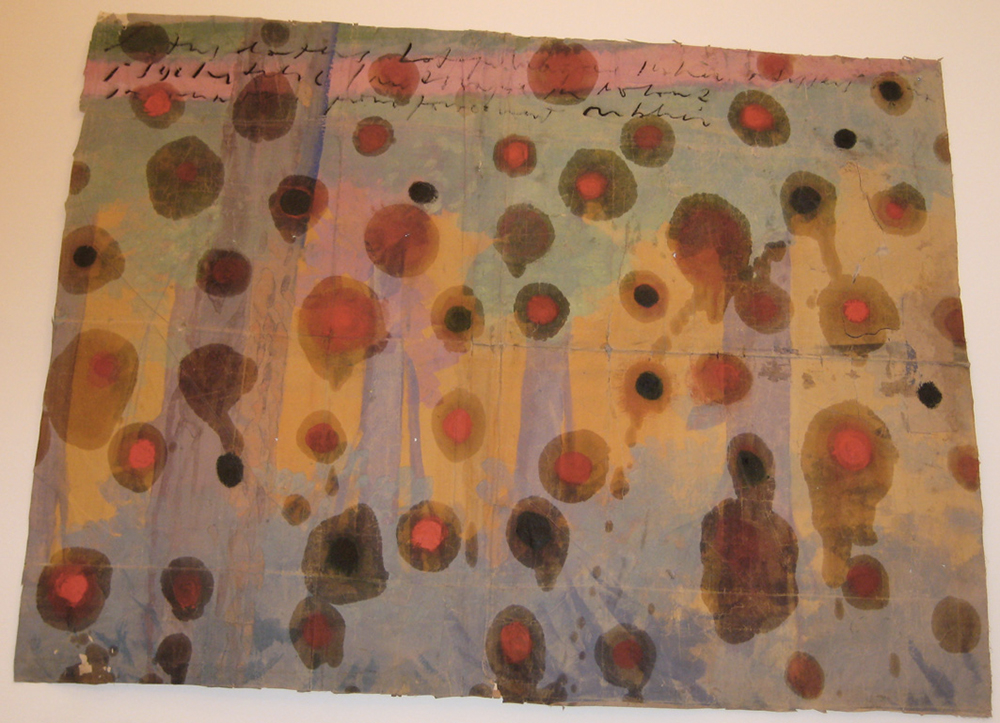 The lotus eaters, 2008, olio di papavero e pigmenti naturali su carta telata antica, cm 132,5x172,5