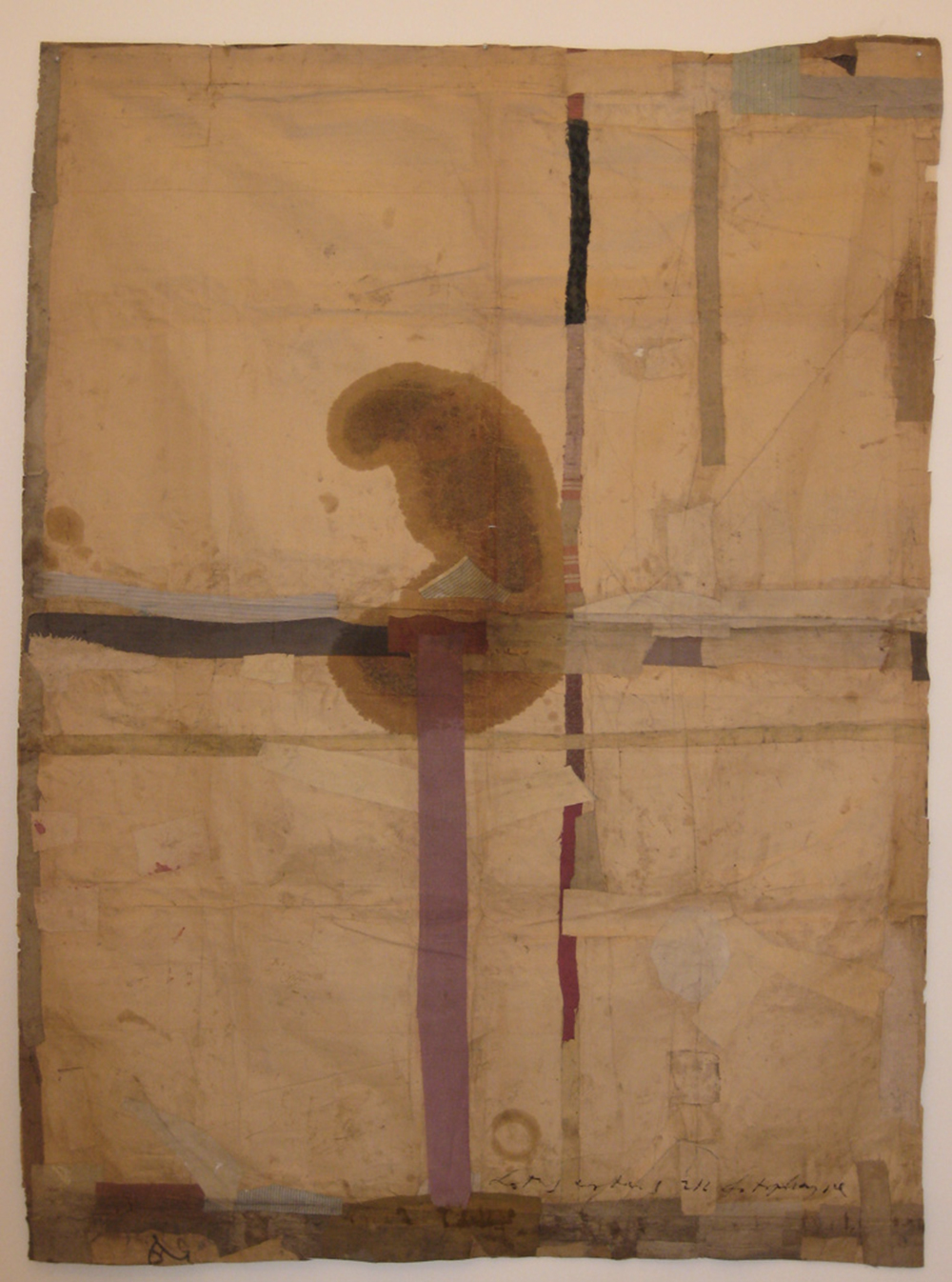 The lotus eaters, 2008, olio di papavero e pigmenti naturali su carta telata antica, cm 206x156