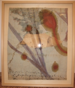 The lotus eaters, 2008, olio di papavero e pigmenti naturali su carta telata antica, cm 68x55