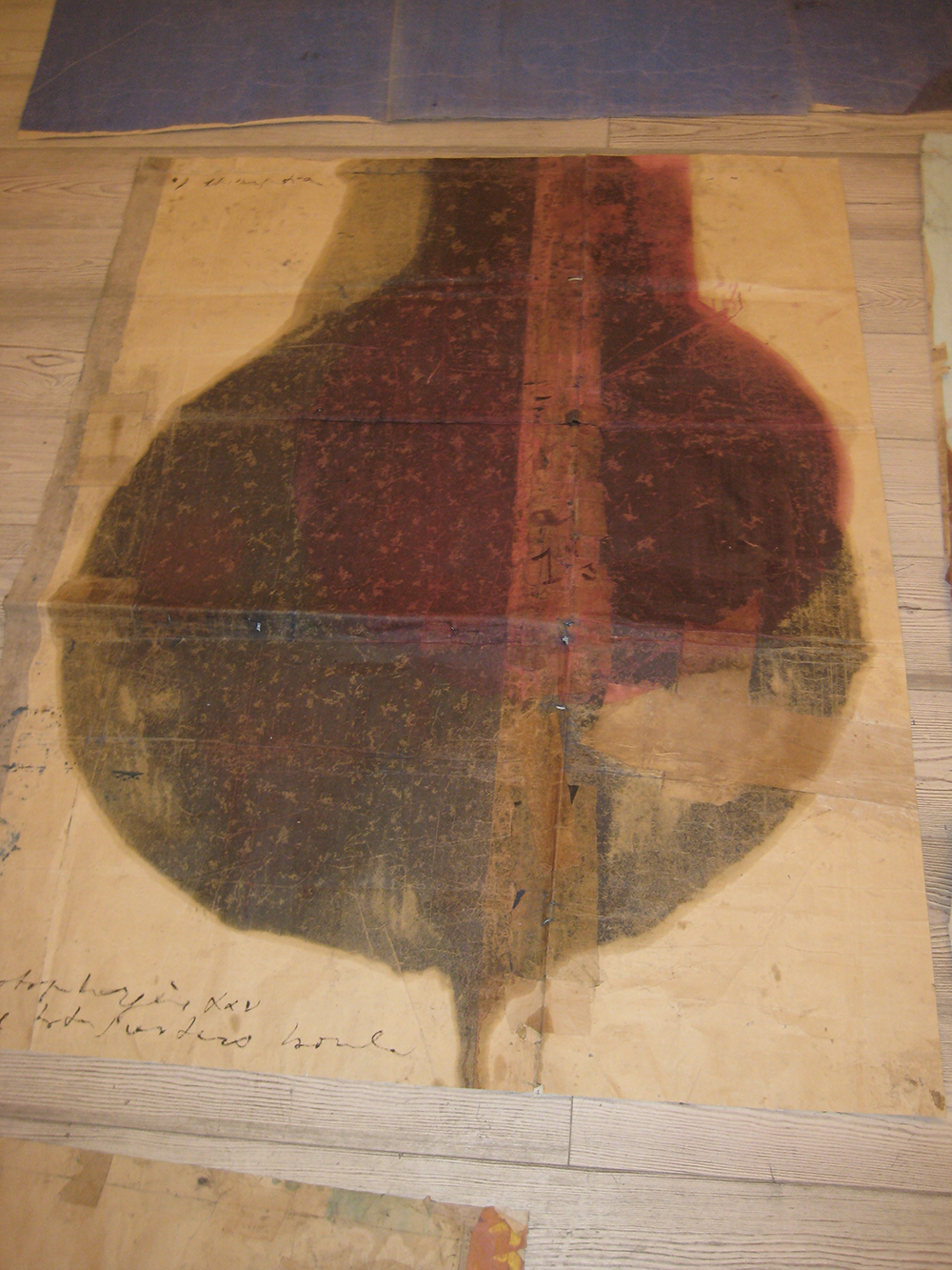 The lotus eaters, 2008, olio di papavero e pigmenti naturali su carta telata antica, cm 151x119