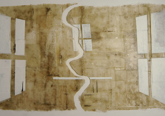 Studio Bianco, 2005, cementite su vetroresina, cm 260x450