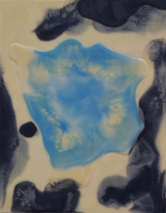 Peter Flaccus, Black and Blue, 2013, encausto su tavola, cm 43x34
