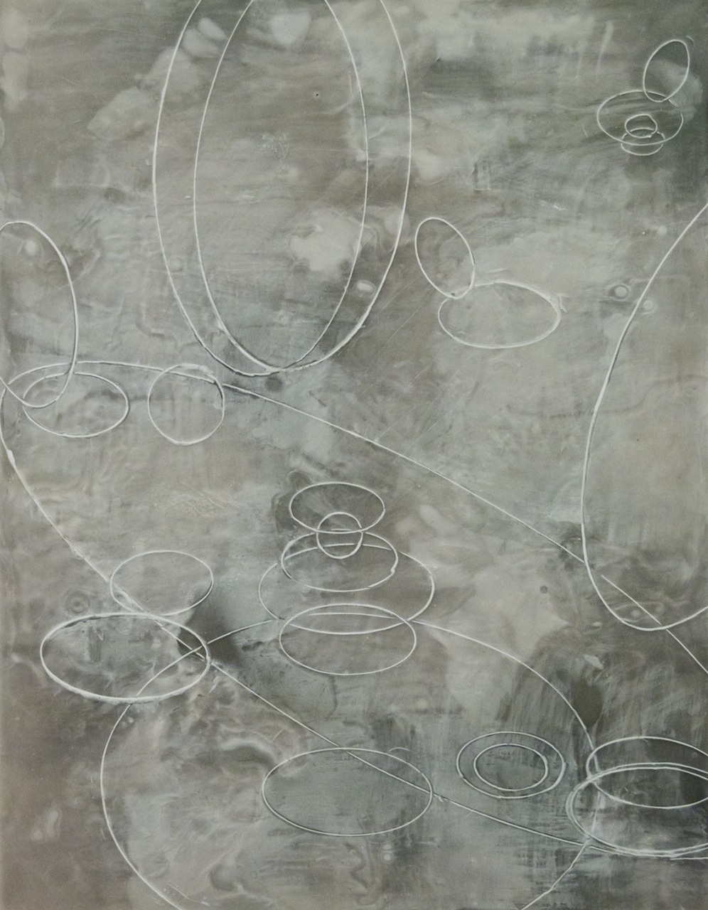 Peter Flaccus, Alabaster Rings, 2012, encausto su tavola, cm 45x35