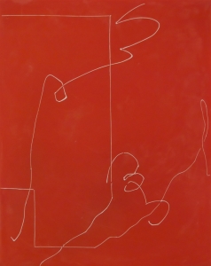 Peter Flaccus, Pompeii Scribble, 2011, encausto su tavola, cm 43x34