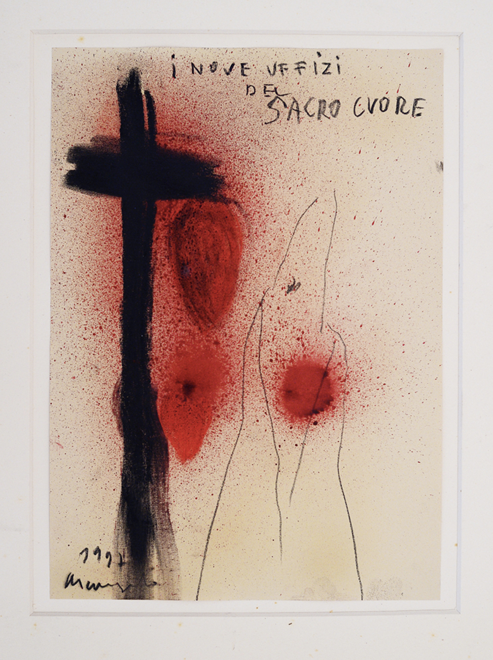 Misteri, I nove uffizi del sacro cuore, 1997, tecnica mista su carta, cm 33x23,5