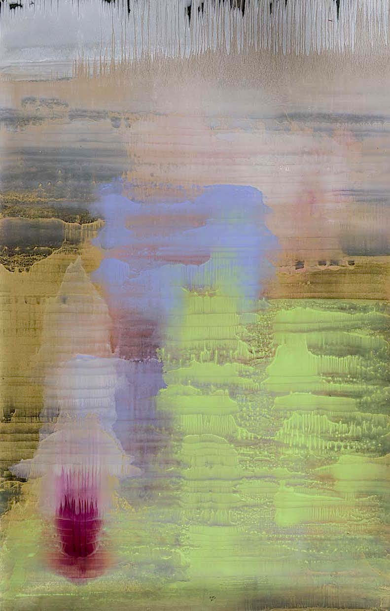 Matteo Montani, Ritrovamento, 2013, olio e polvere d’ottone su carta abrasiva intelata, cm 225x144