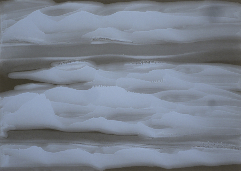 A cielo aperto, 2010, olio su carta abrasiva montato su tela, cm 70x94