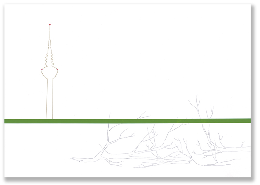 Federico Del Vecchio, Untitled, 2005, disegno su carta su alluminio, cm 93x130