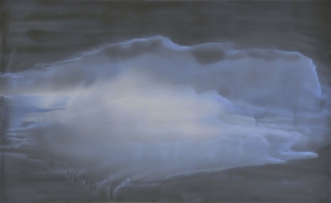 A cielo aperto, 2010, olio su carta abrasiva montato su tela, cm 94x153