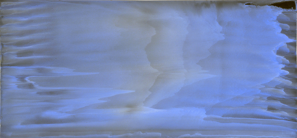 A cielo aperto, 2010, olio su carta abrasiva montato su tela, cm 94x200