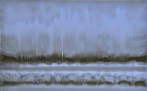 A cielo aperto, 2010, olio su carta abrasiva montato su tela, cm 94x153