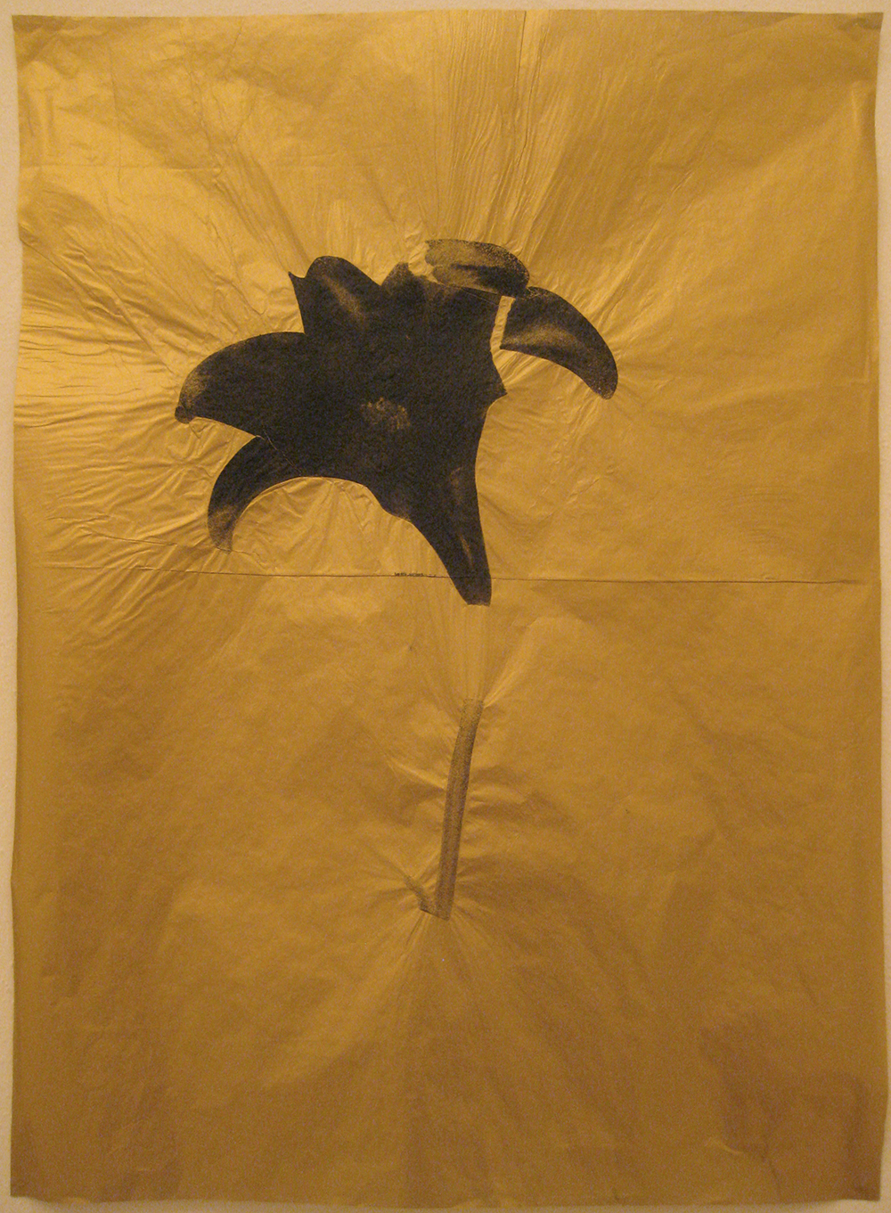 Gianni Moretti, Fiori, 2011, xerografia su carta dorata, cm 70x50