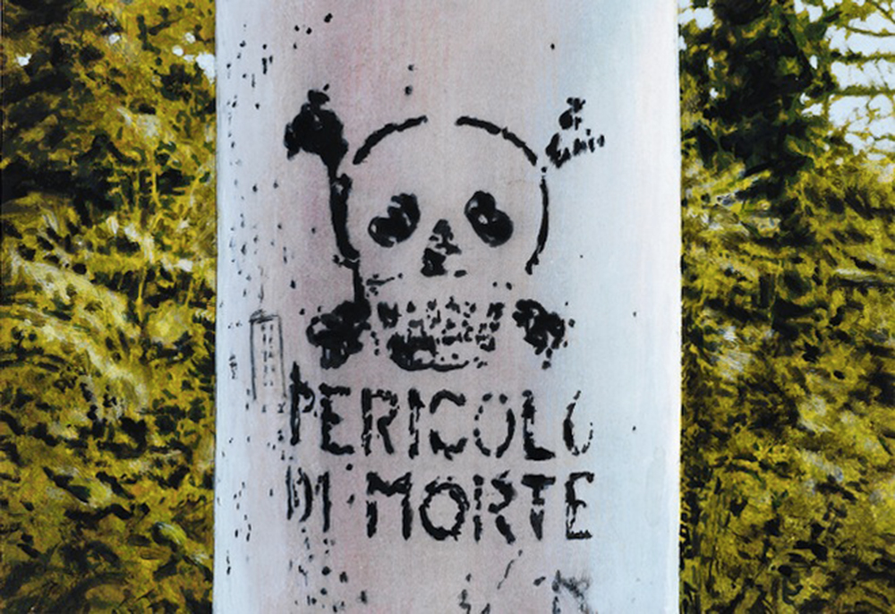Teschio, 2012, acrilico su carta, cm 20x27