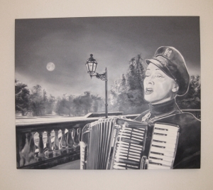 Gian Marco Montesano, Chant à la lune, 2011, olio su tela, cm 90x110