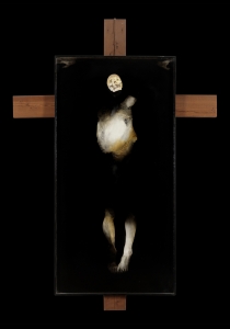 Giovanni Manfredini, Senza morte, 2014, tecnica mista su tavola, cm 200x100