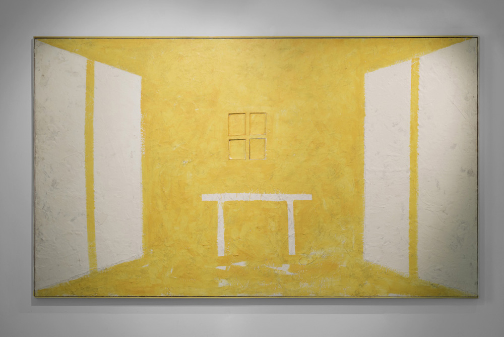 Studio giallo, 2003, olio ed encausto su tela, cm 223x383