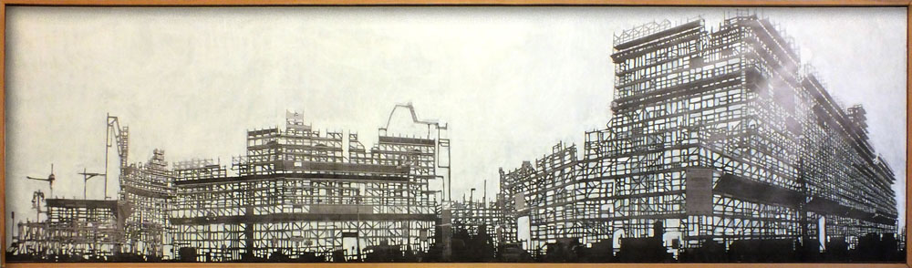 Eugenio Tibaldi, Temporary final 07, acrilico bianco su stampa, cm 54x205