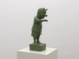 Small Monument, 2011, painted bronze on lacquered wooden base, cm 170x35x35