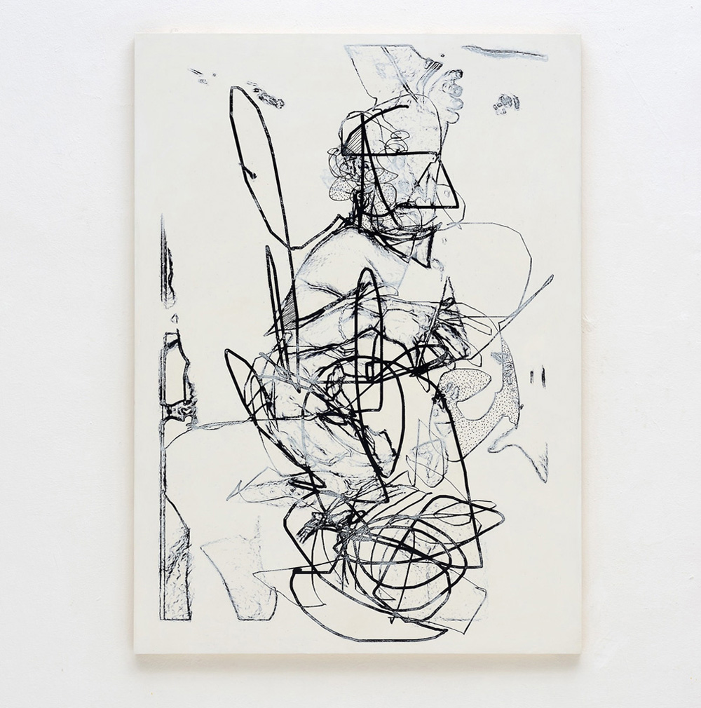 Luigi Carboni, Ridisegnare, 2019/20, acrilico e olio su tavola, cm 160x114
