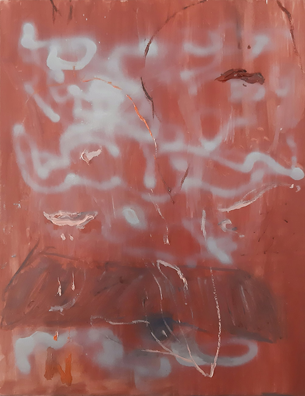 Jacopo Casadei, Il circolo della terza età, 2021, tecnica mista su tela, cm 45x35