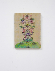 Andrea Luzi, Cup of couples, 2021, acrilico e vernice spray su tela, cm 40x30