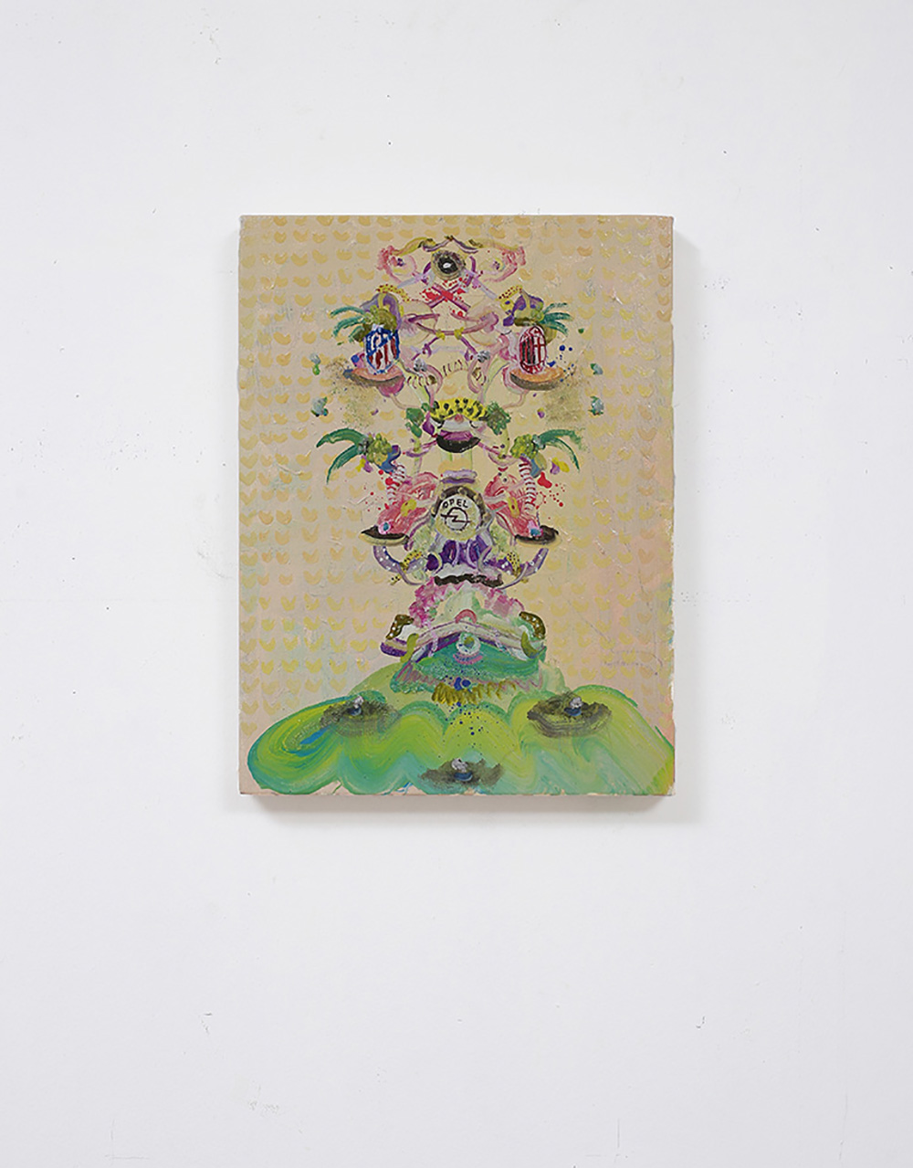 Andrea Luzi, Cup of couples, 2021, acrilico e vernice spray su tela, cm 40x30