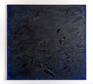Grande nero, 1982, tecnica mista, carbone e carrube su tela, cm 235x245
