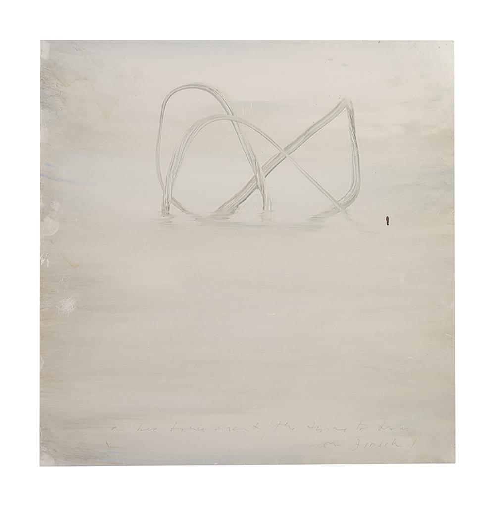 A bee dance circuit (the desire to draw von firsch), 2017, olio su alluminio, cm 60x60