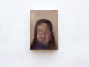 Gloria Franzin, Rewriting II - Irriconoscibile, 2022, olio su tela, cm 35x25