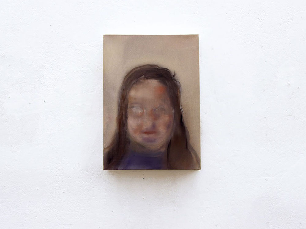 Gloria Franzin, Rewriting II - Irriconoscibile, 2022, olio su tela, cm 35x25