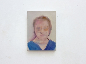 Gloria Franzin, Rewriting III - Distante, 2022, olio su tela, cm 35x25