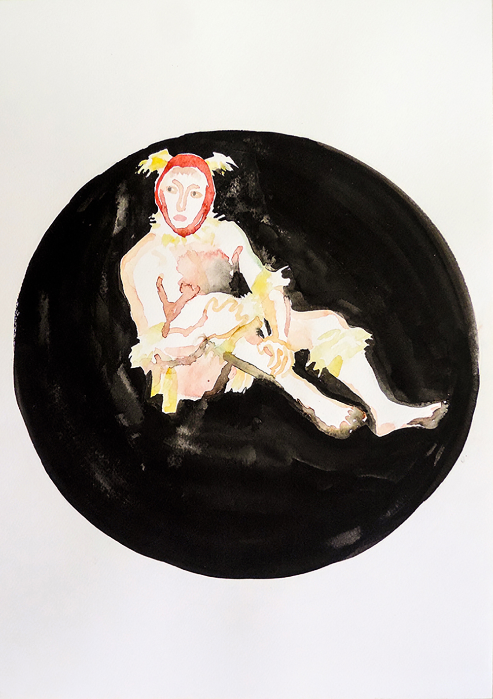 Maria Pogorzhelskaya, Night Dancer, 2022, acquerello su carta, cm 50x36