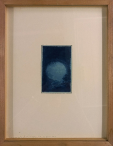 Andrea Fogli, Voyage au centre du monde (II) n°8, 2018, tecnica mista su cartolina postale, cm 40x31