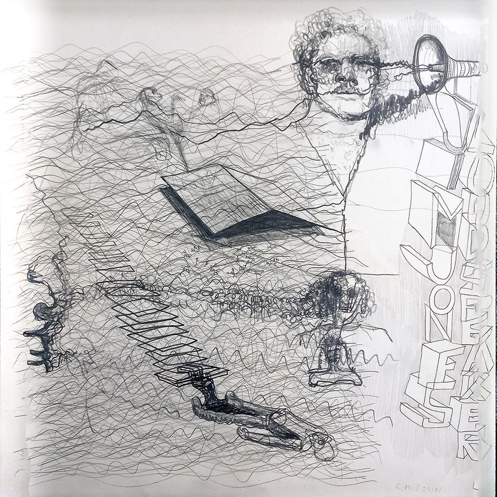Christoph Mayer, Waveland VI, 2023, matita su carta, cm 40x40