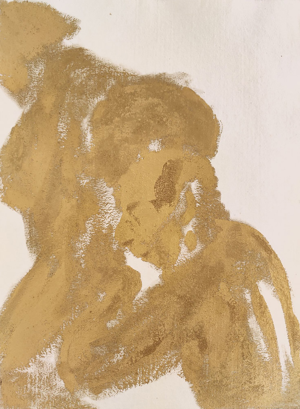 Gianni Dessì, Autoritratto 1, 2023, acrilico su carta, cm 75,5x55,5