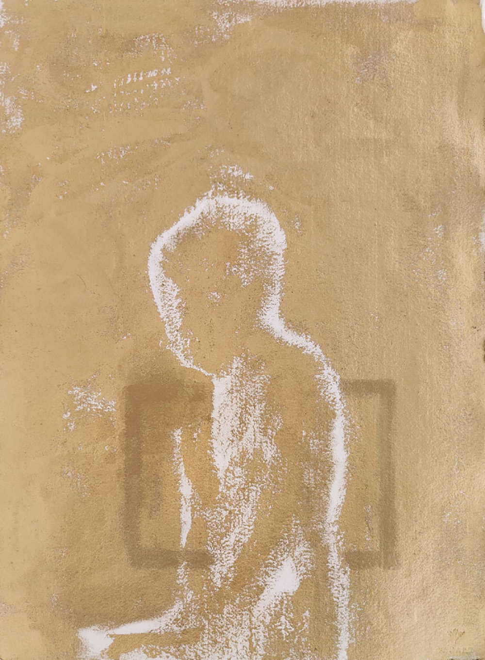 Gianni Dessì, Autoritratto 2, 2023, acrilico su carta, cm 75,5x55,5