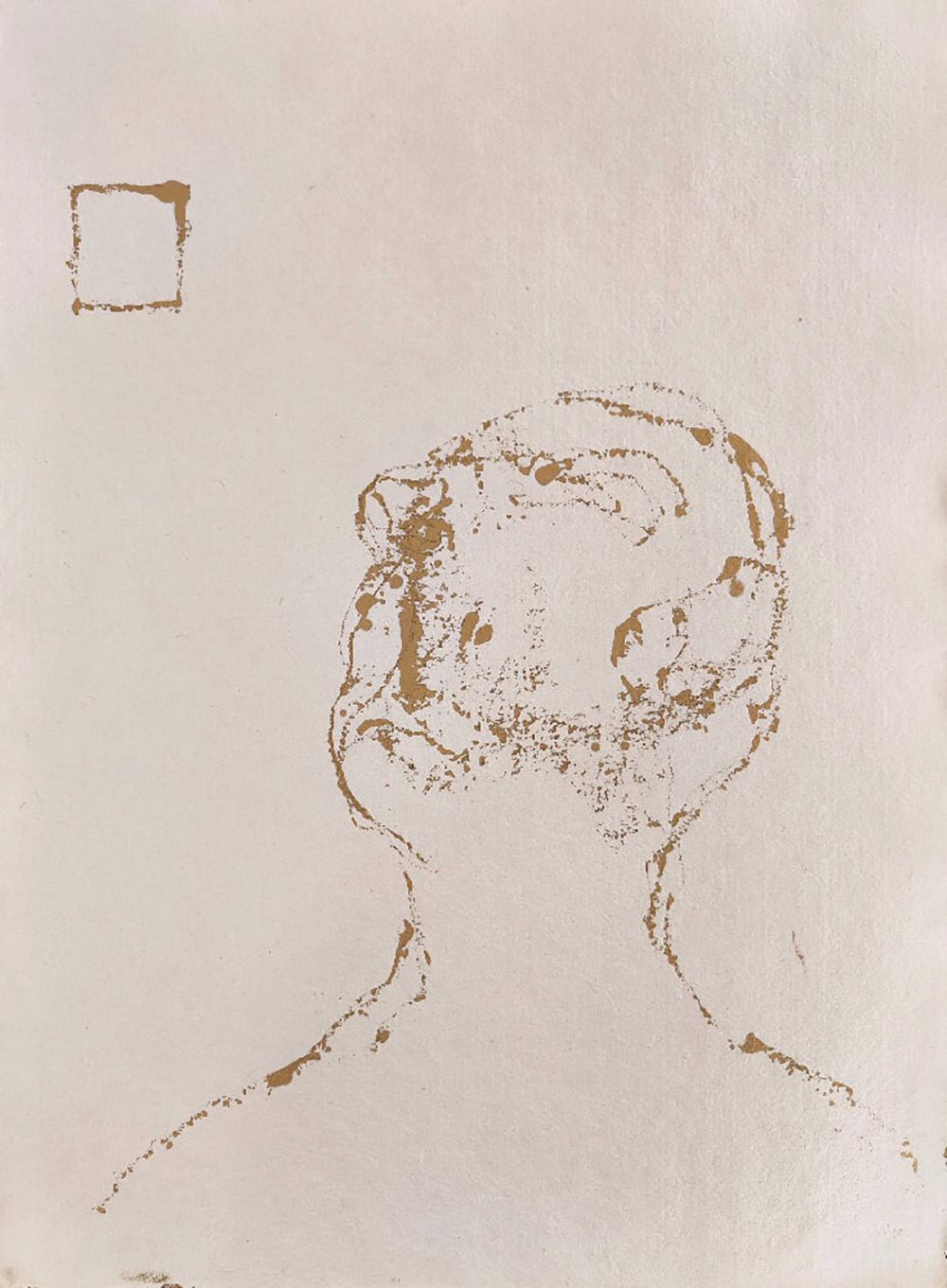 Gianni Dessì, Autoritratto 3, 2023, acrilico su carta, cm 75,5x55,5